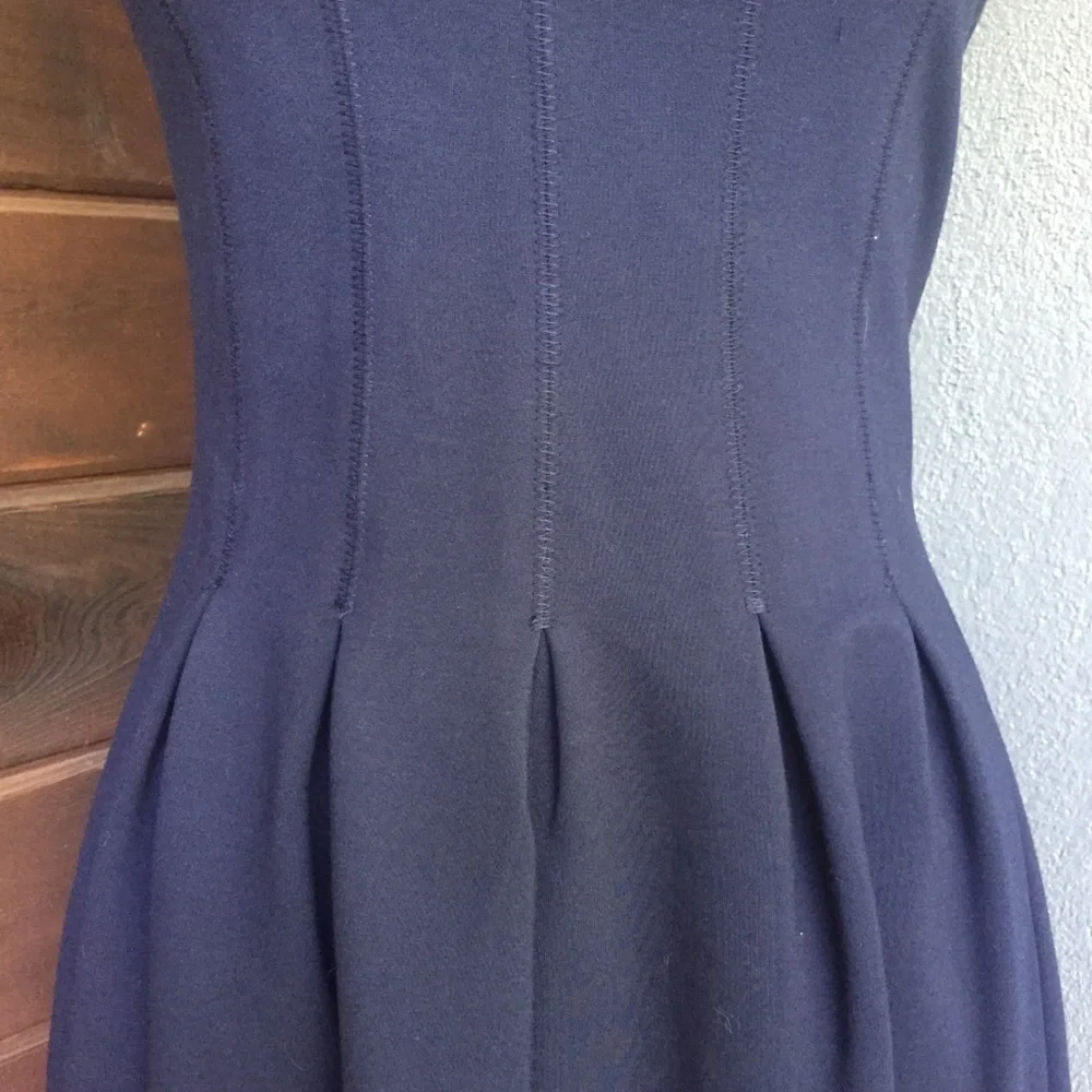 Navy j crew pleated flare navy blue dress